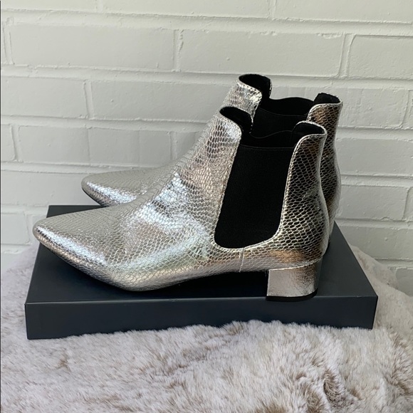 Topshop Shoes - TopShop metallic  booties